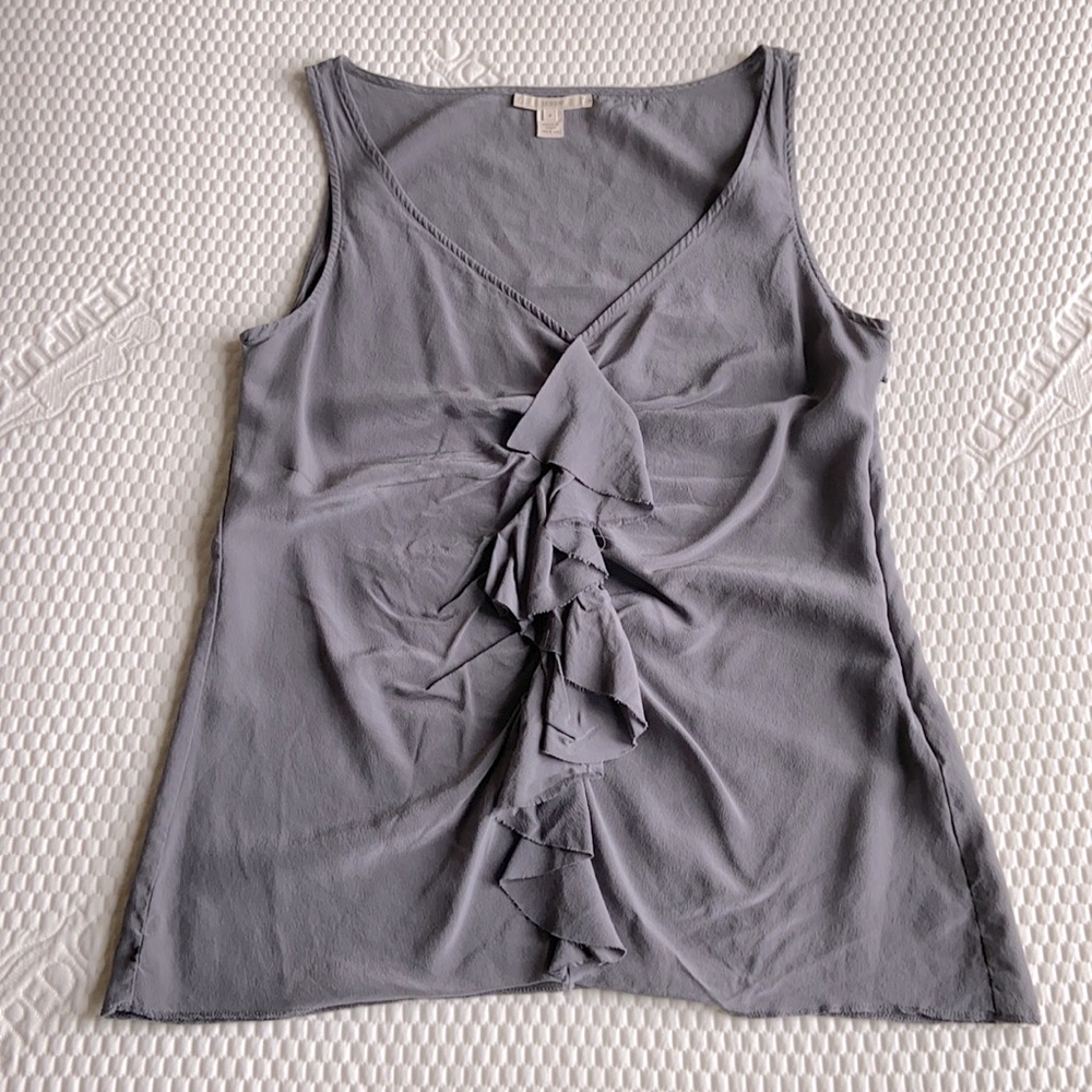 J Crew silk top in grey size 4